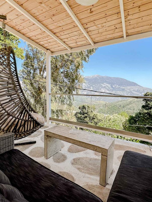 Private terrace overlooking the mountains at Mountain Bliss Guesthouse 2